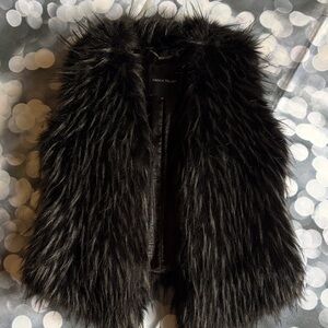 Ivanka Trump Black Faux Fur Vest